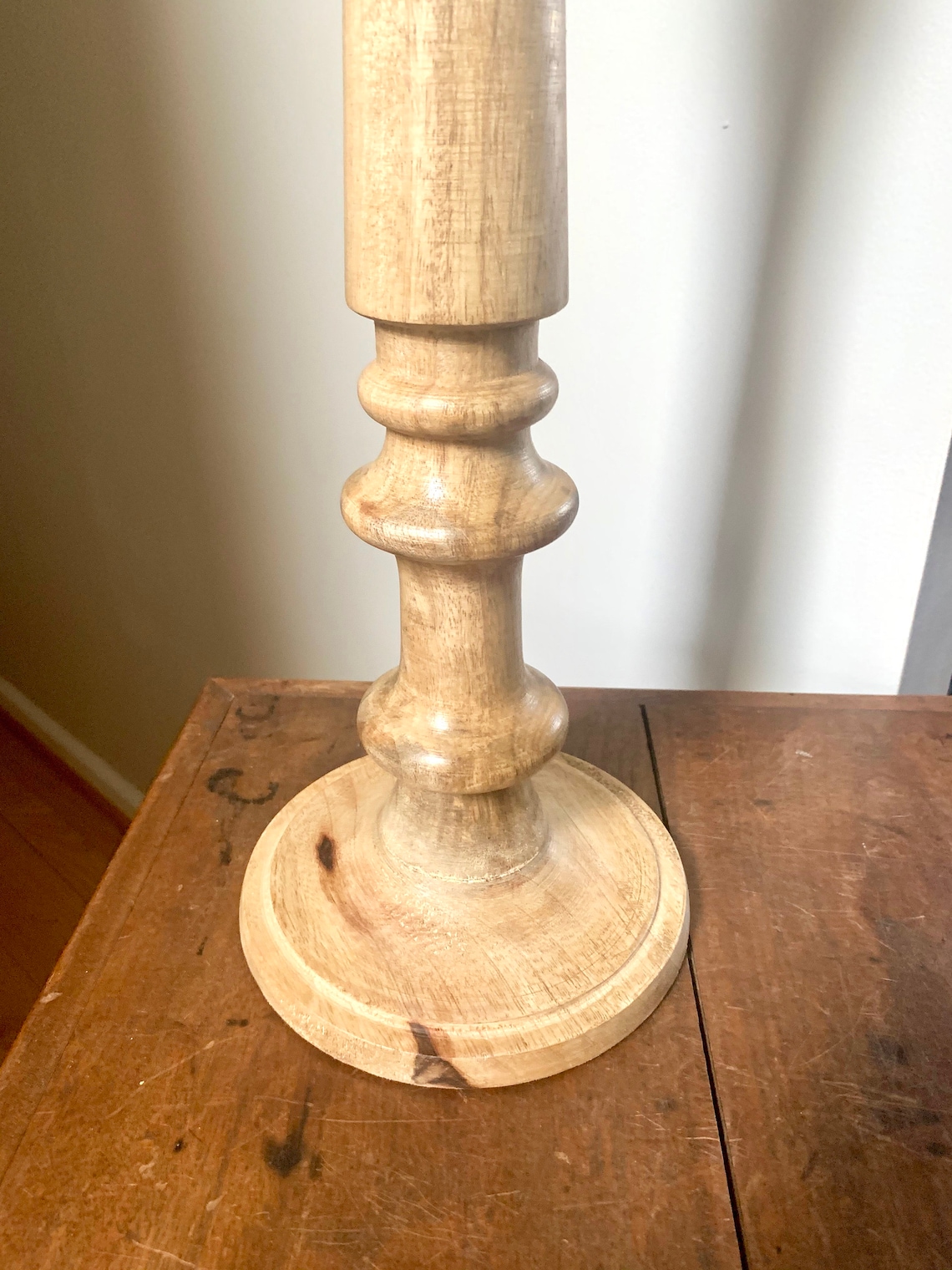 Large Natural Wood Candle Holder Candle Pillar Floor Etsy