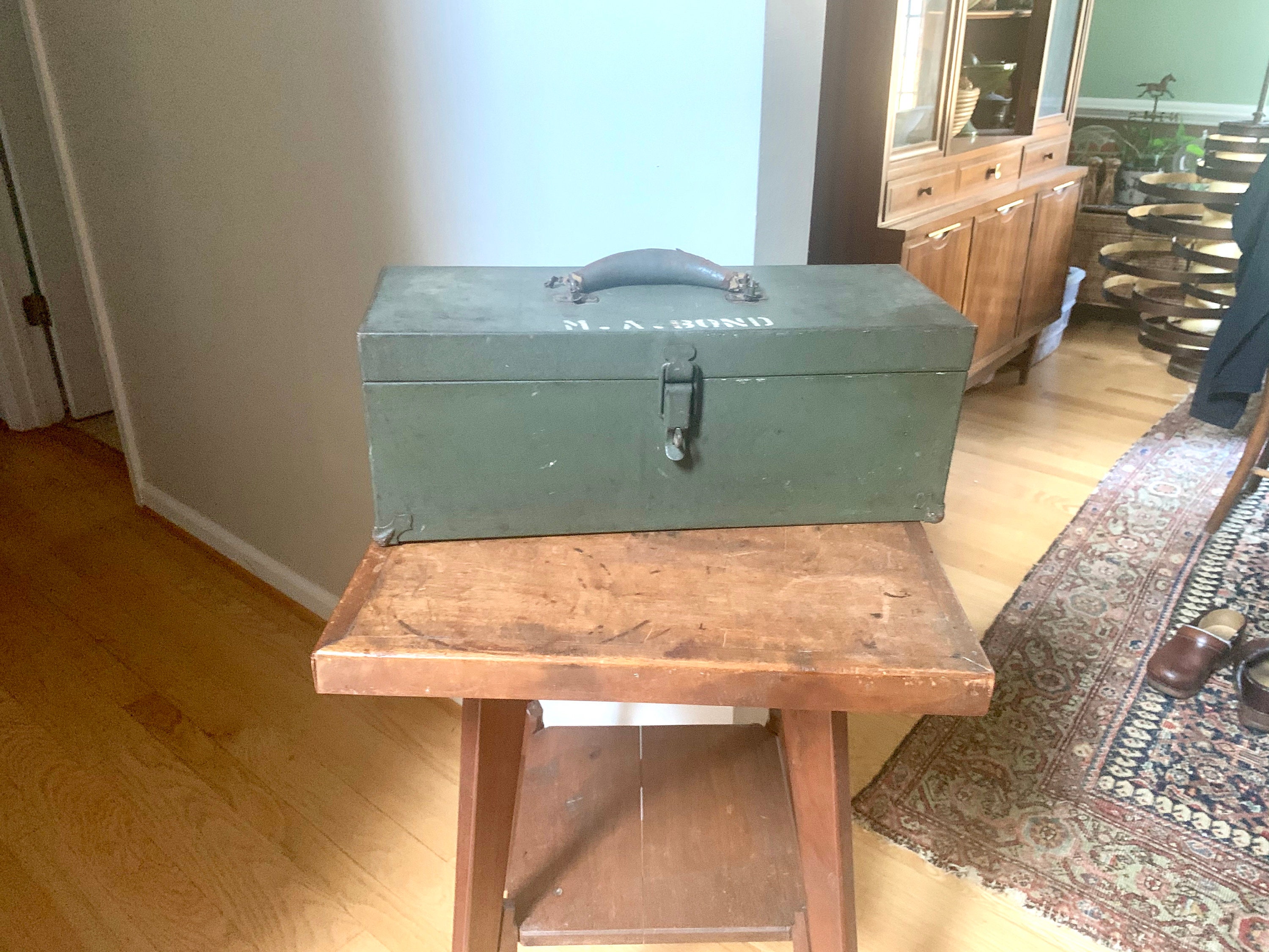 Vintage Kennedy Kits Tool Box Green Military Toolbox Rustic