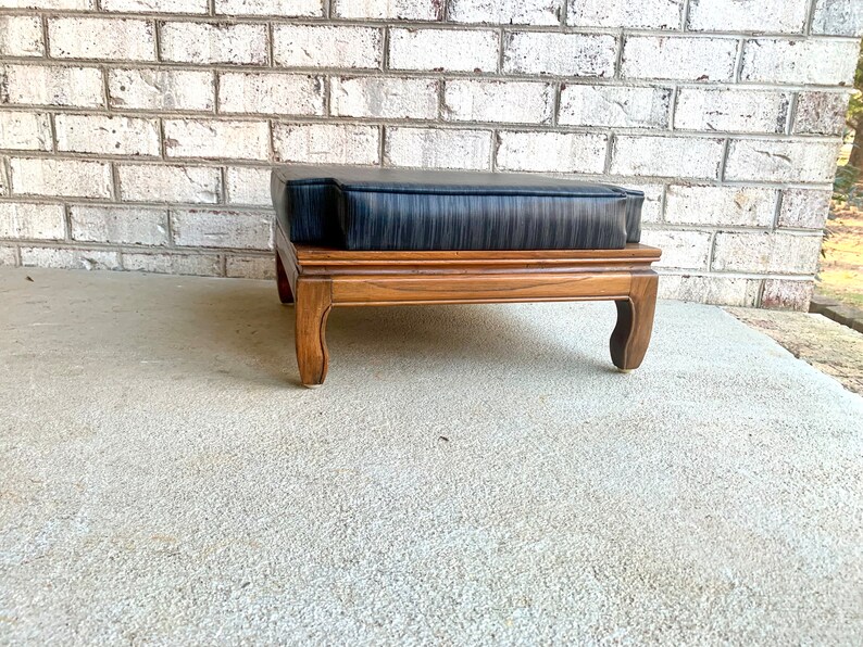 A Vintage Black Vinyl Foot Stool Black Vinyl Stool 3 Etsy