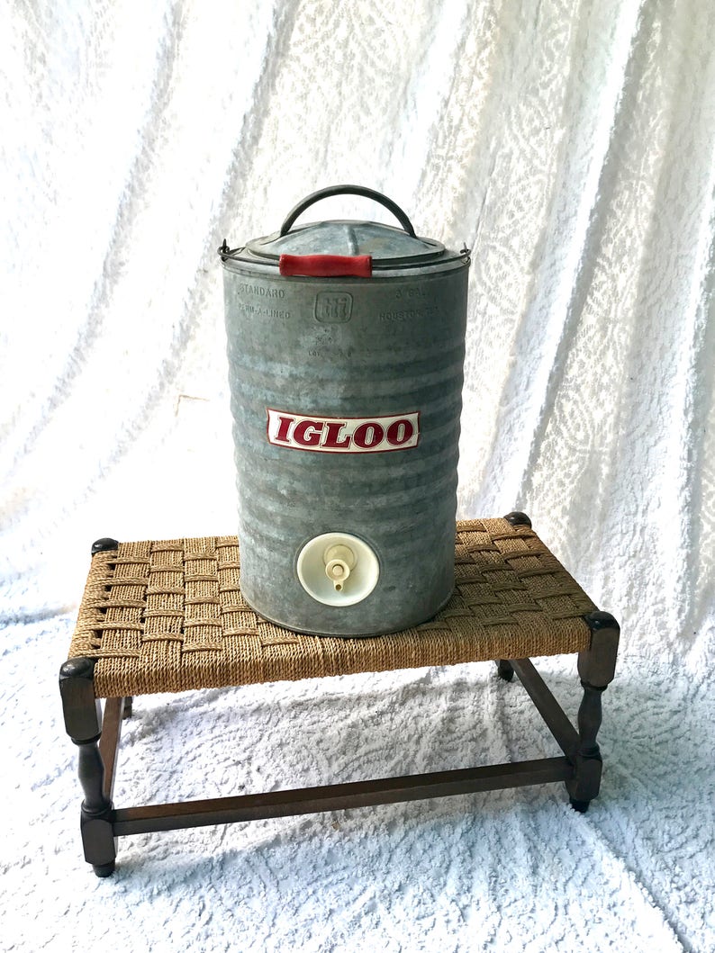 Vintage Igloo Metal Water Cooler 3 Gallon Galvanized Water Etsy