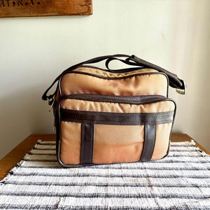 Vintage Tan Coastar Camera Bag | Nylon Canvas Camera Case | Retro Beige and Brown Camera Bag | Coastar Camera Bag | Vintage Photography Bag