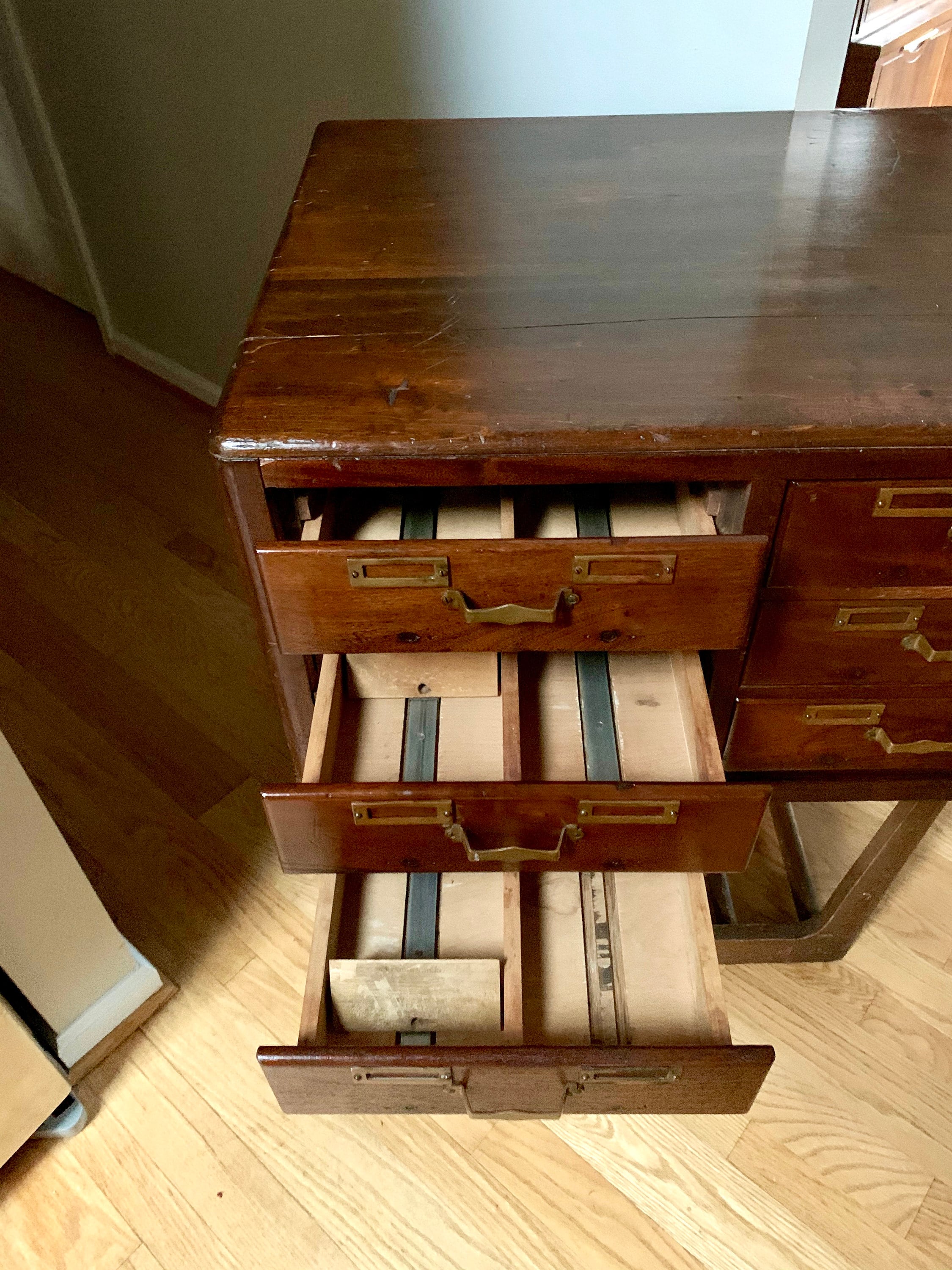 Antique Wooden Card Catalog 6 Drawer Wood Rustic Etsy