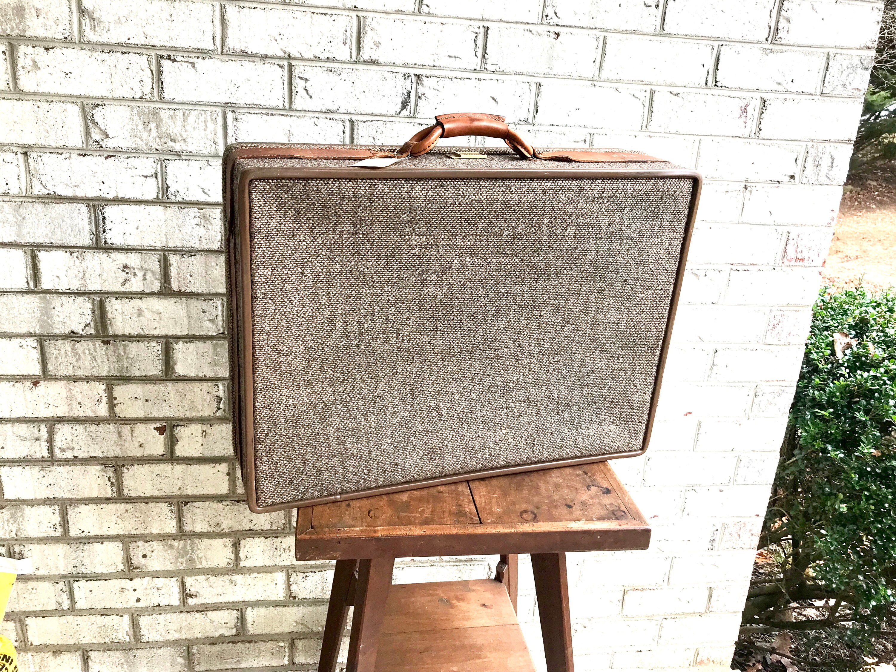 Vintage 70s Hartmann Tweed Suitcase With Hangers Mid Century By