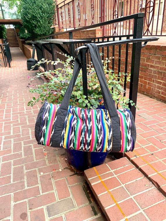 Vintage XL Aztec Style Duffel Bag | Boho Style Duf