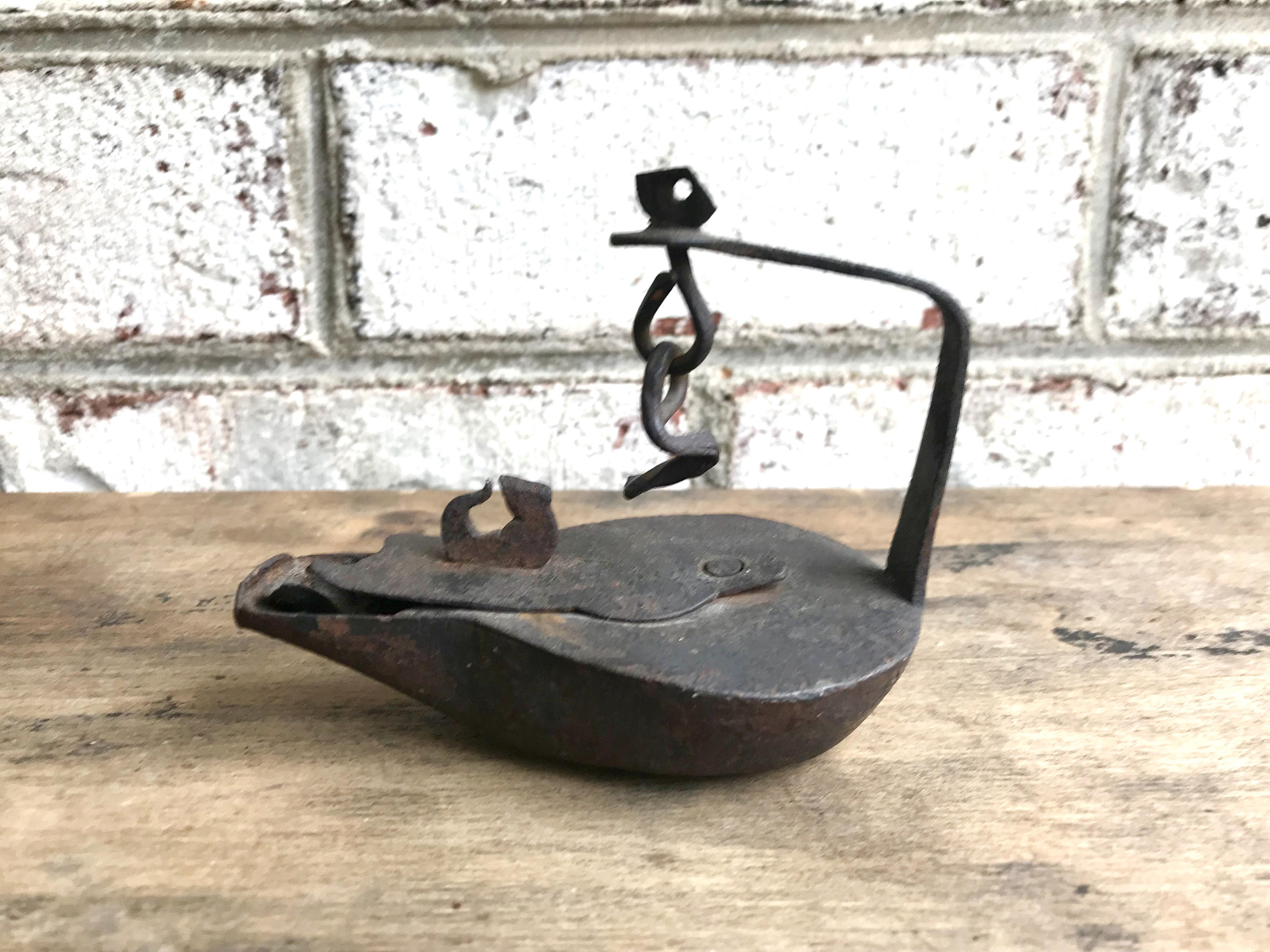 Antique Betty Lamp Rustic Whale Oil Lamp Primitive Etsy