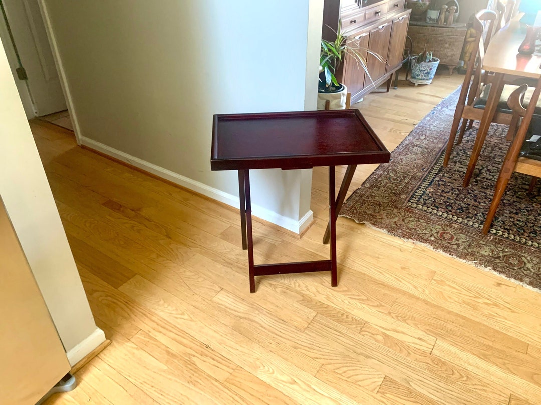 Vintage Wood TV Tray MCM Television Tray Wood Folding Tray MCM Serving