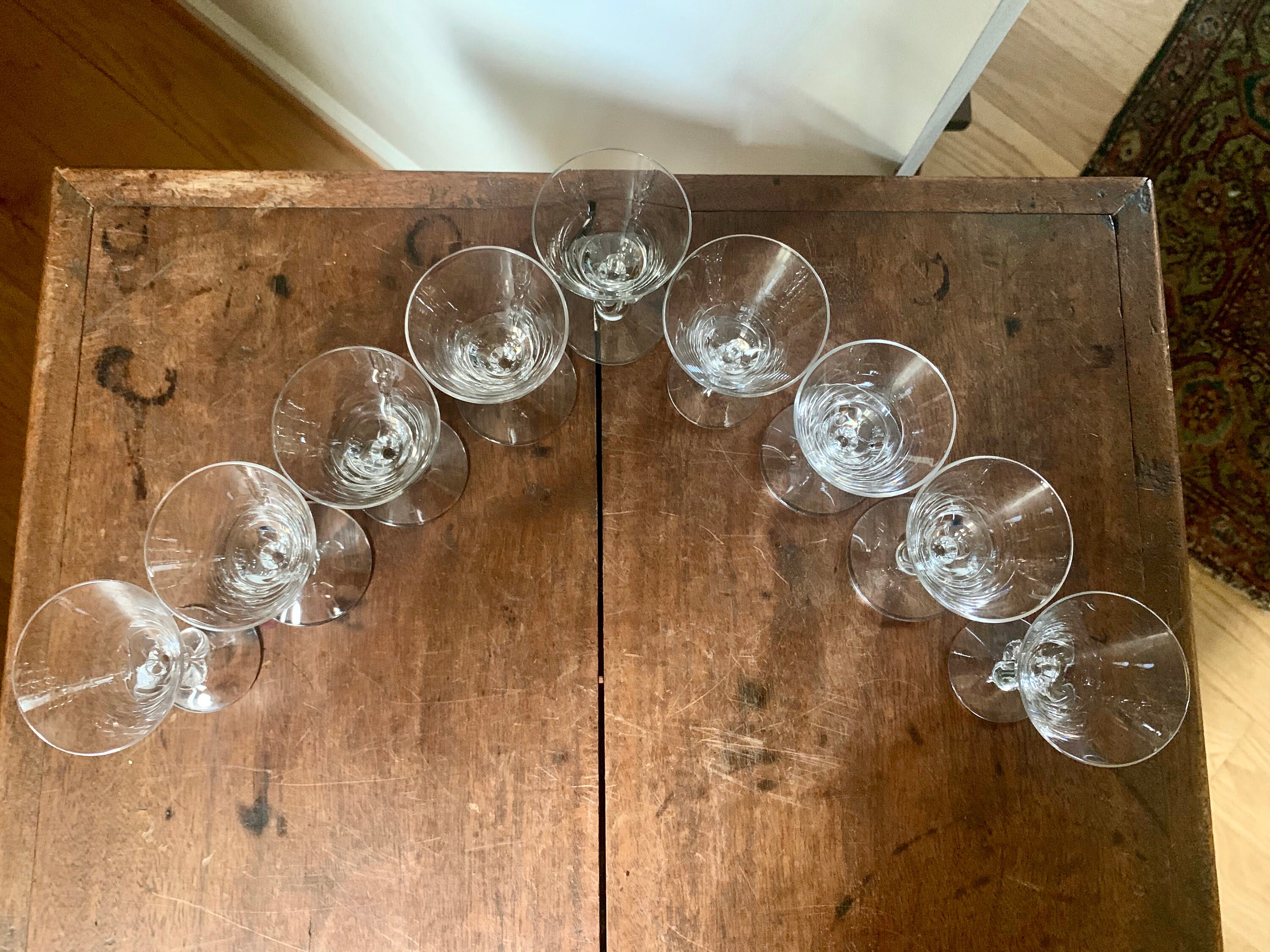 Vintage Set of Crystal Shot Glasses Stemmed Glass Cordials Etsy