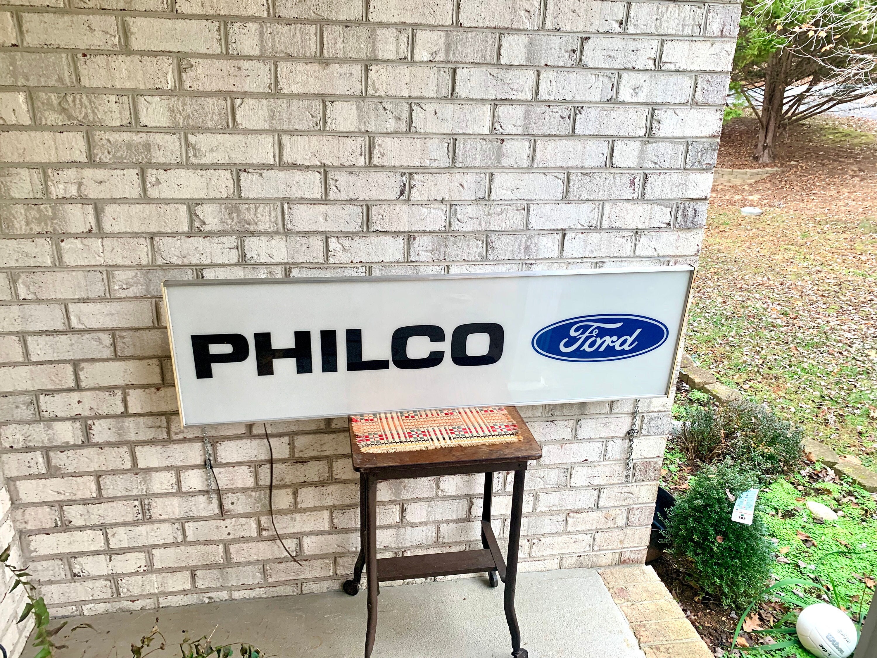 Vintage Philco Ford Light Up Sign | Ford Philco Dealership Lighted 