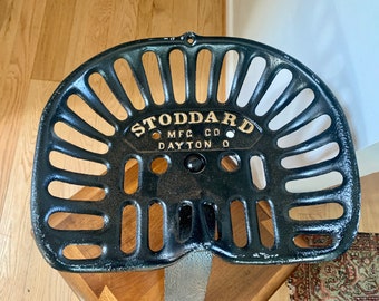 Vintage Rare Stoddard Implement Seat | Cast Iron Implement Seat | Antique Farm Equipment Seat