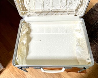 Maleta vintage blanca Sears Forecast Maleta rígida Sears