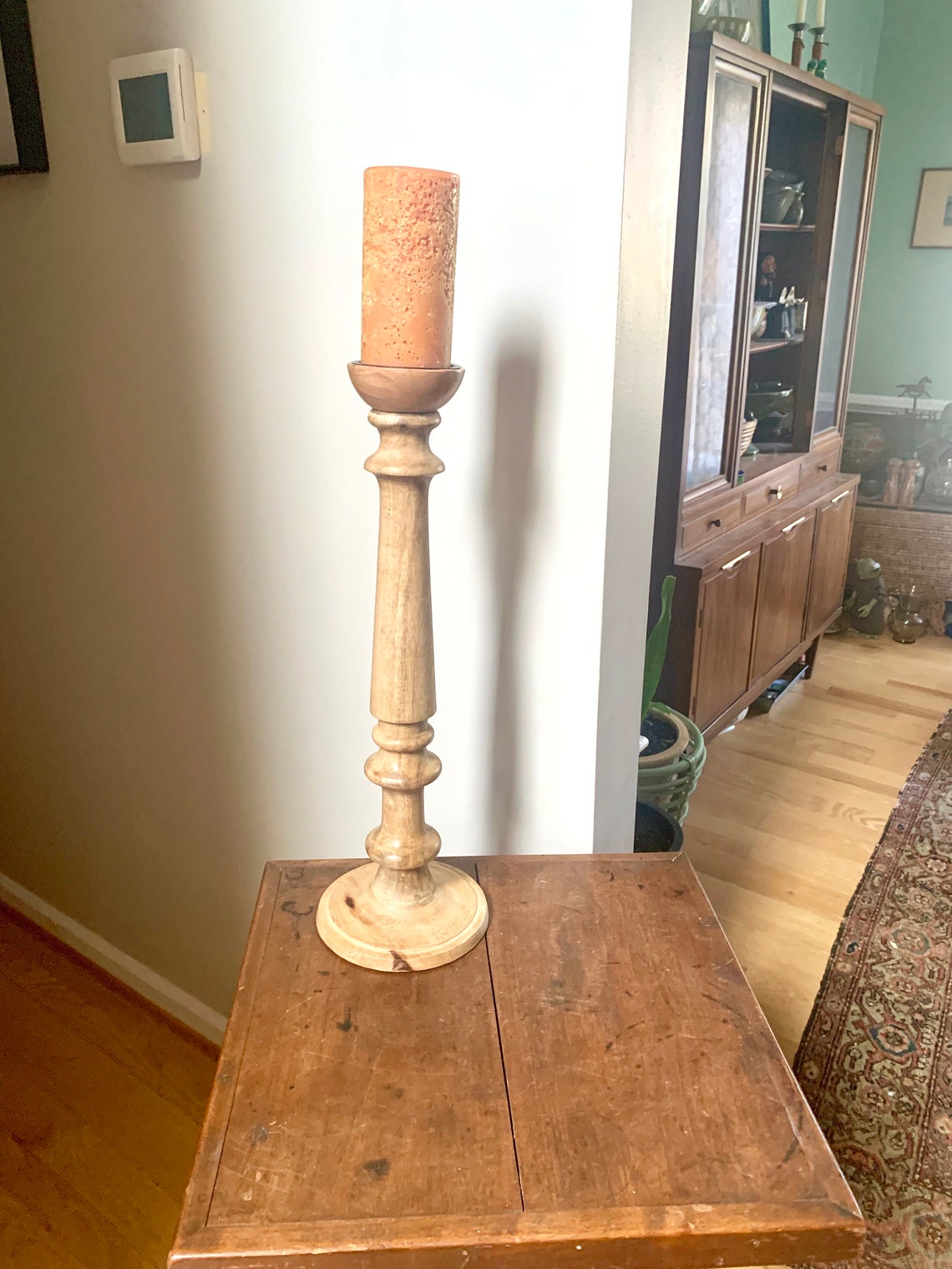 Large Natural Wood Candle Holder Candle Pillar Floor Etsy