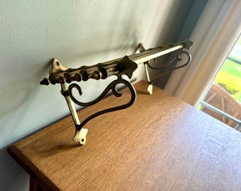 Antique Brass Train Pullman Luggage Rack | Brass Train Overhead Wall Mount Shelf | Railroad Pullman Car Style Brass Shelf | Brass Train Rack