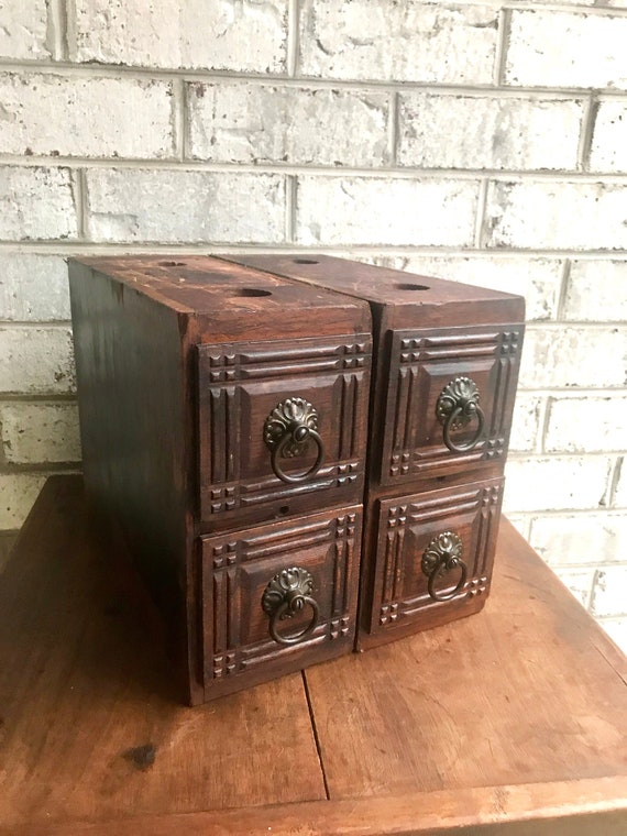 Rustic Wooden Drawers Rustic Storage Vintage Sewing Etsy