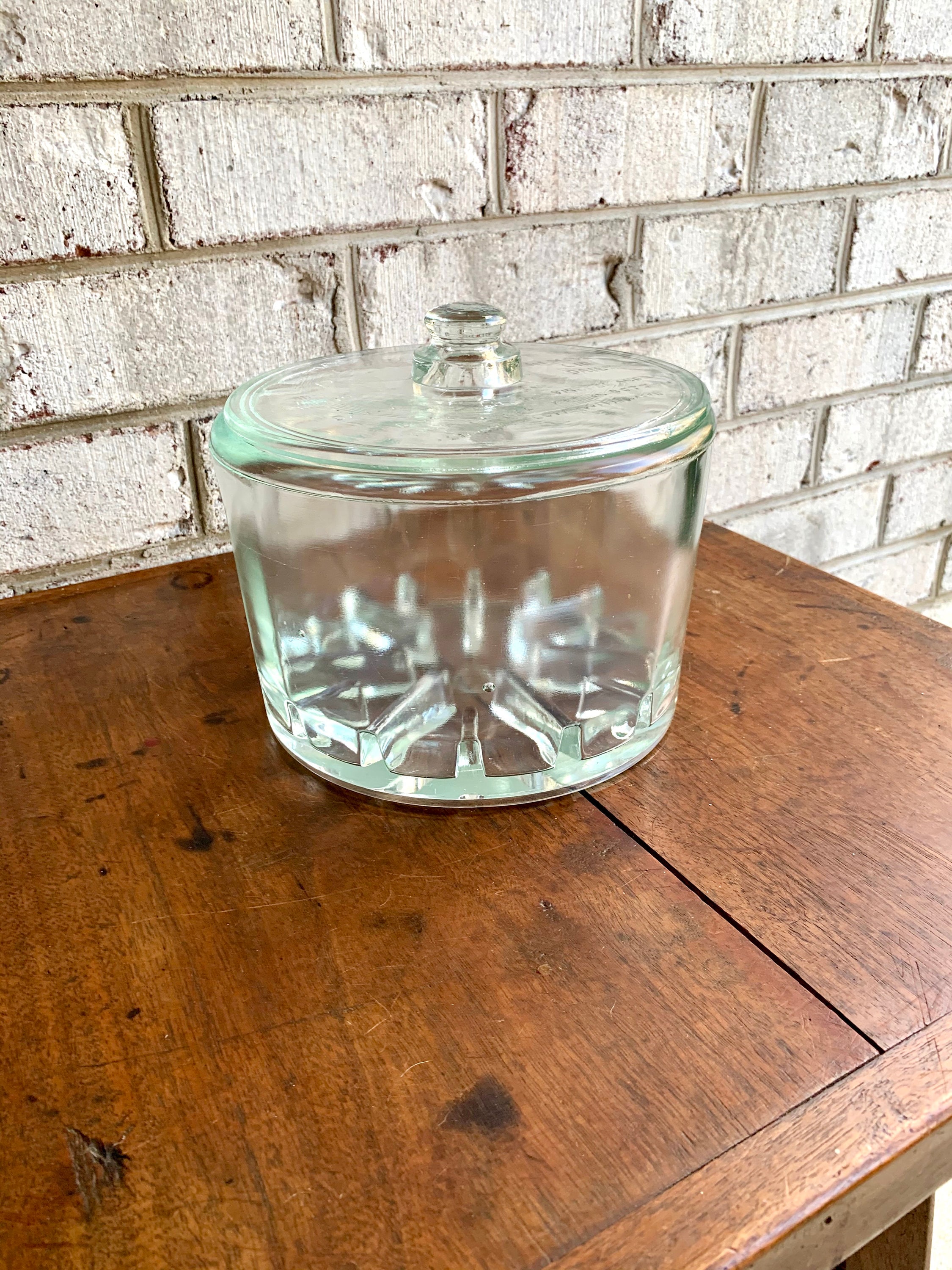 Home & Living Cookware Vintage Heavy Glass Container Cheese Storage The