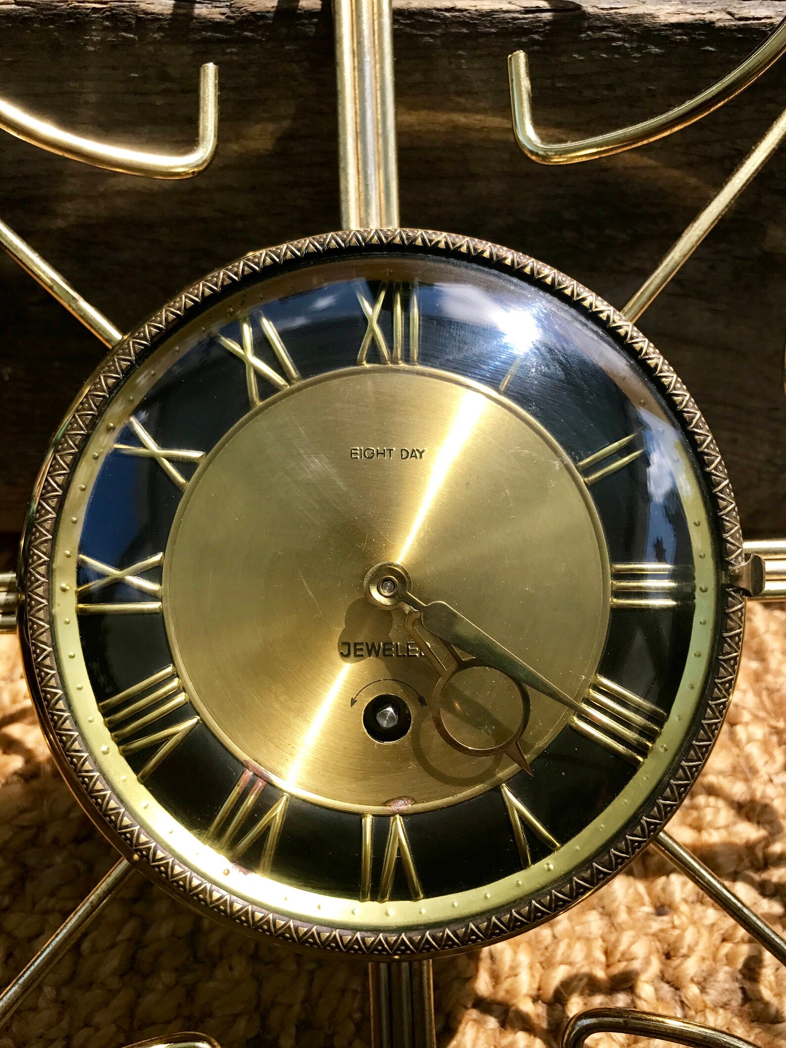 Vintage Retro Starburst Wall Clock Gold Sunburst Eight Day Etsy Canada