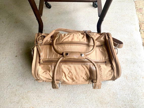 Vintage American Tourister Brown Marbled Duffle B… - image 7