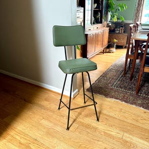 Industrial Drafting Chair | Ultra Stool & Chair Metal Stool | Green MCM Industrial Seating | Rustic Metal Chair | Mid Century Metal Chair
