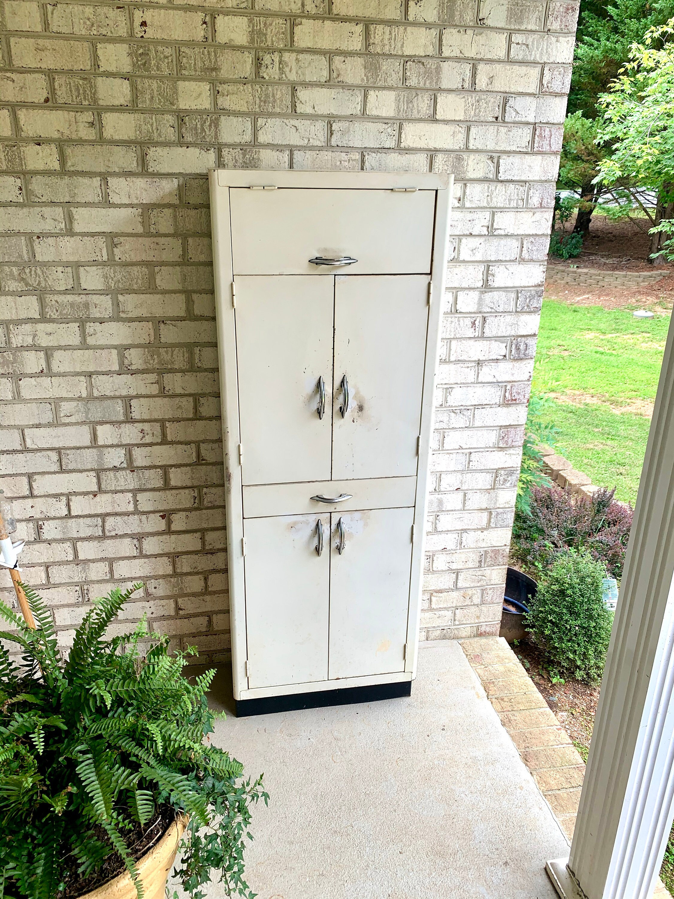Vintage metal kitchen pantry cabinet deals