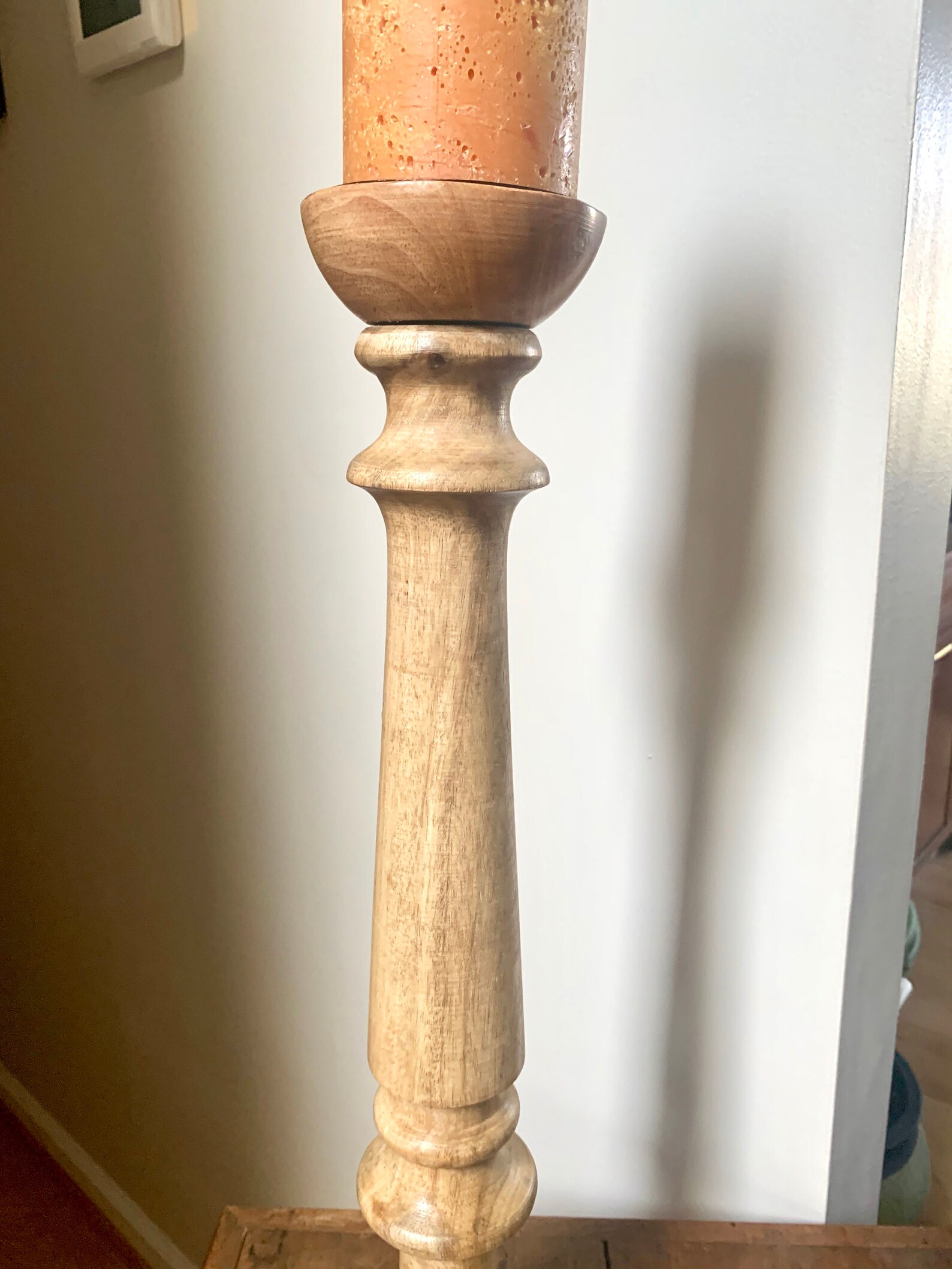 Large Natural Wood Candle Holder Candle Pillar Floor Etsy