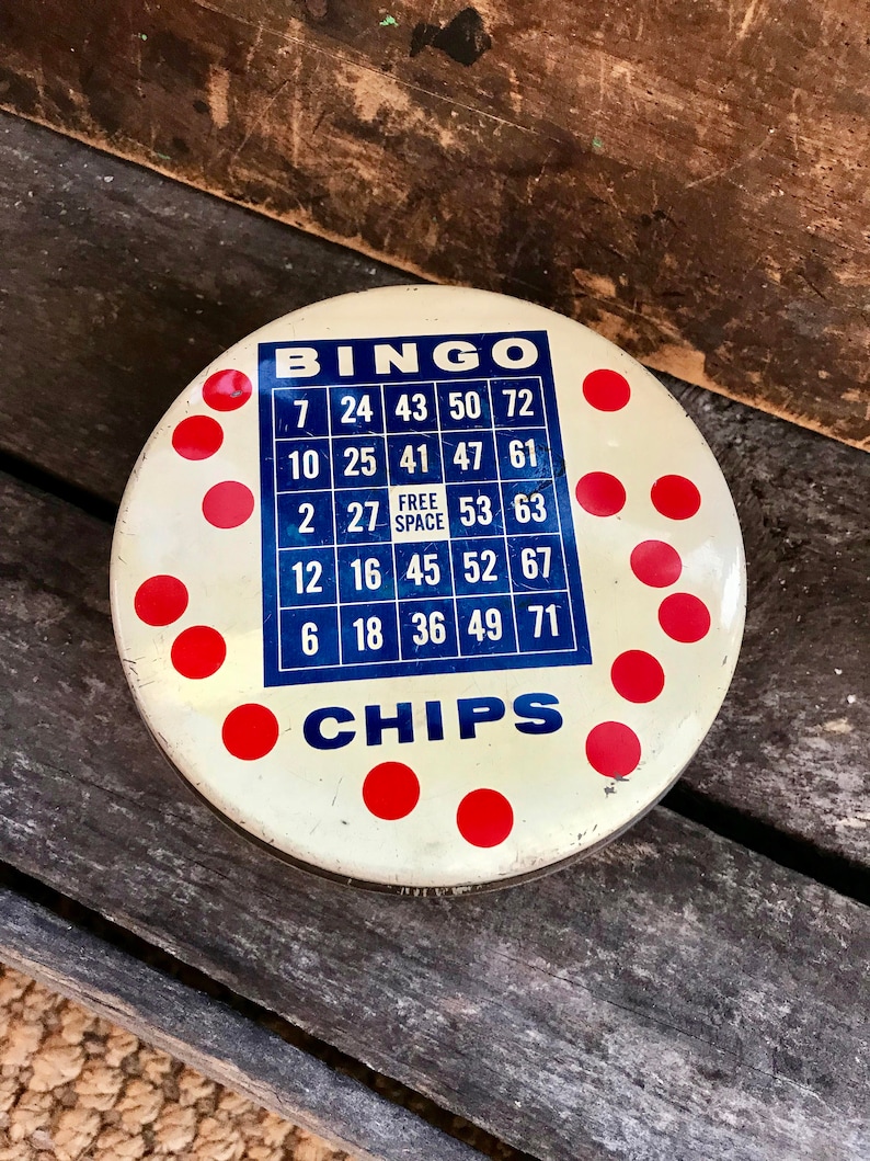 Vintage Bingo Chips Tin Valerie Sweets Candy Tin Red Bingo Etsy
