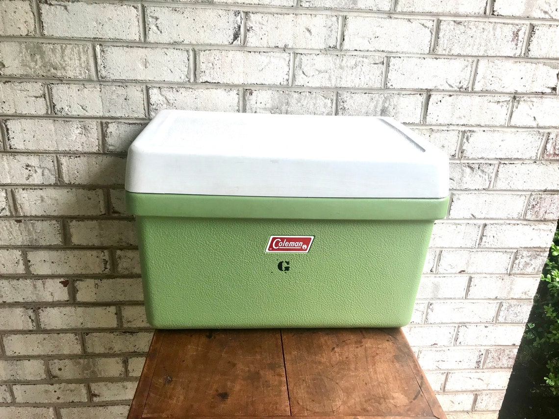 vintage green coleman cooler