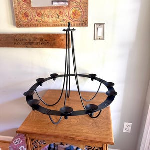 Vintage Ikea Ehlen Johansson Candle Chandelier | Wrought Iron Candlestick Chandelier | Hanging Candle Holder |  Candle Chandelier