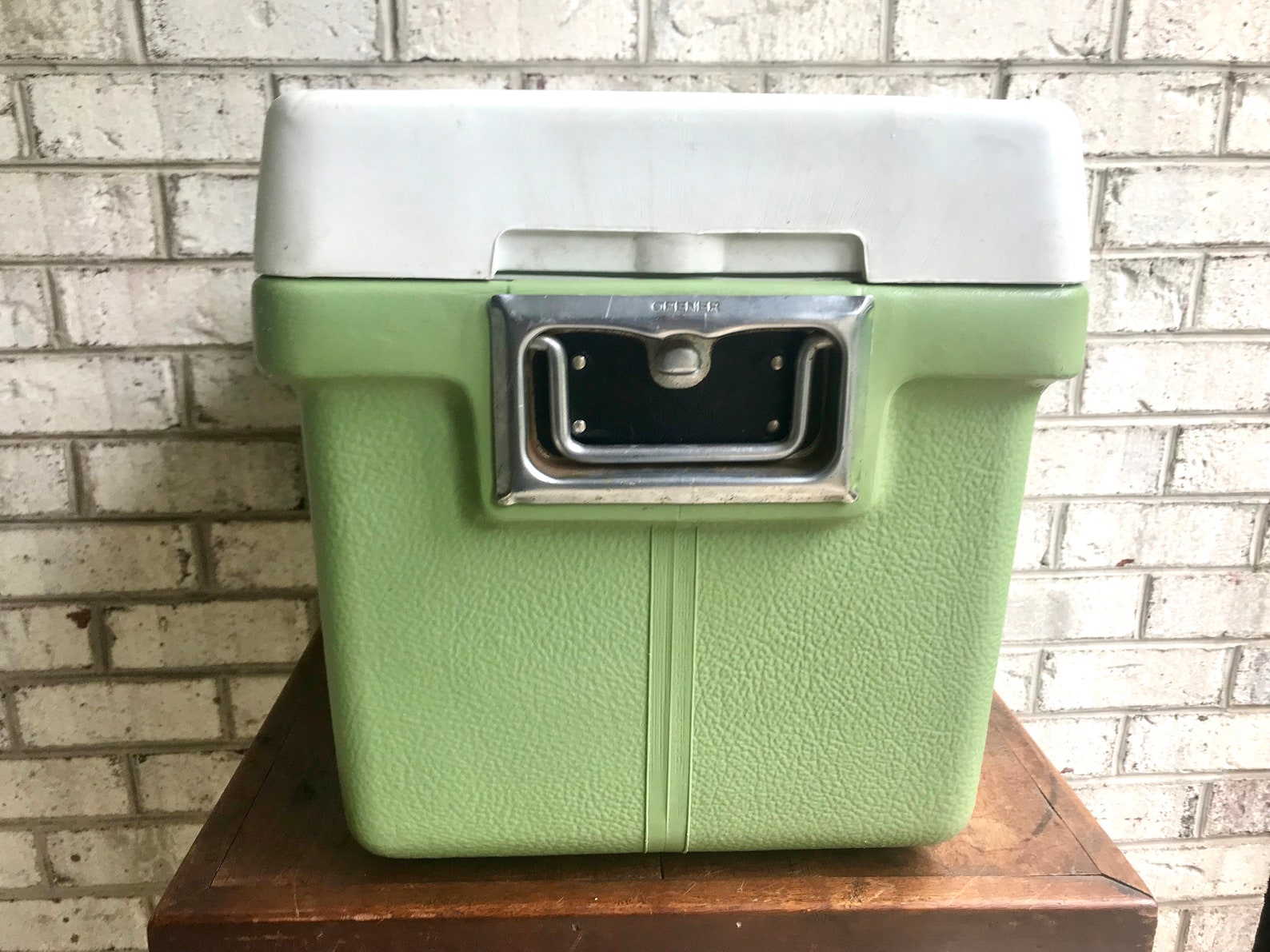 vintage green coleman cooler