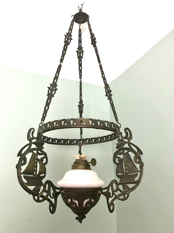 Antique Nautical Themed Hanging Oil Lamp Brass Nautical Etsy