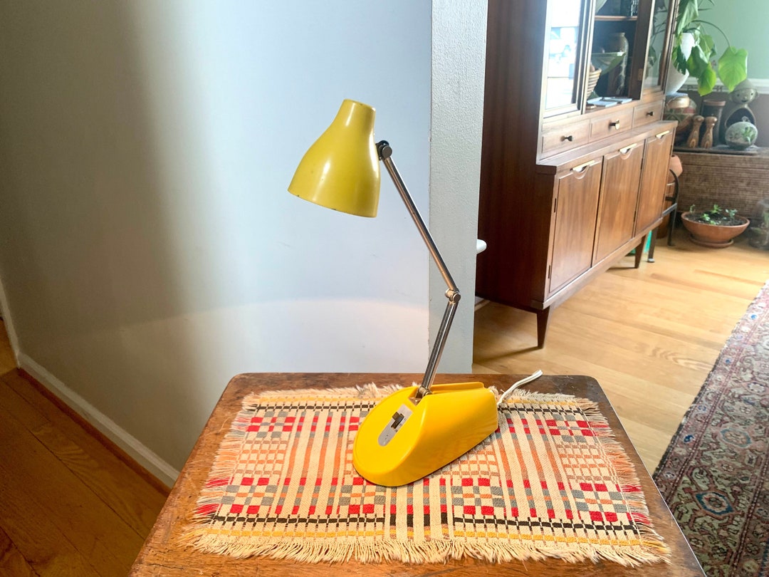 Vintage Yellow High Intensity Lamp MCM Sinbad Small Desk Lamp 70's