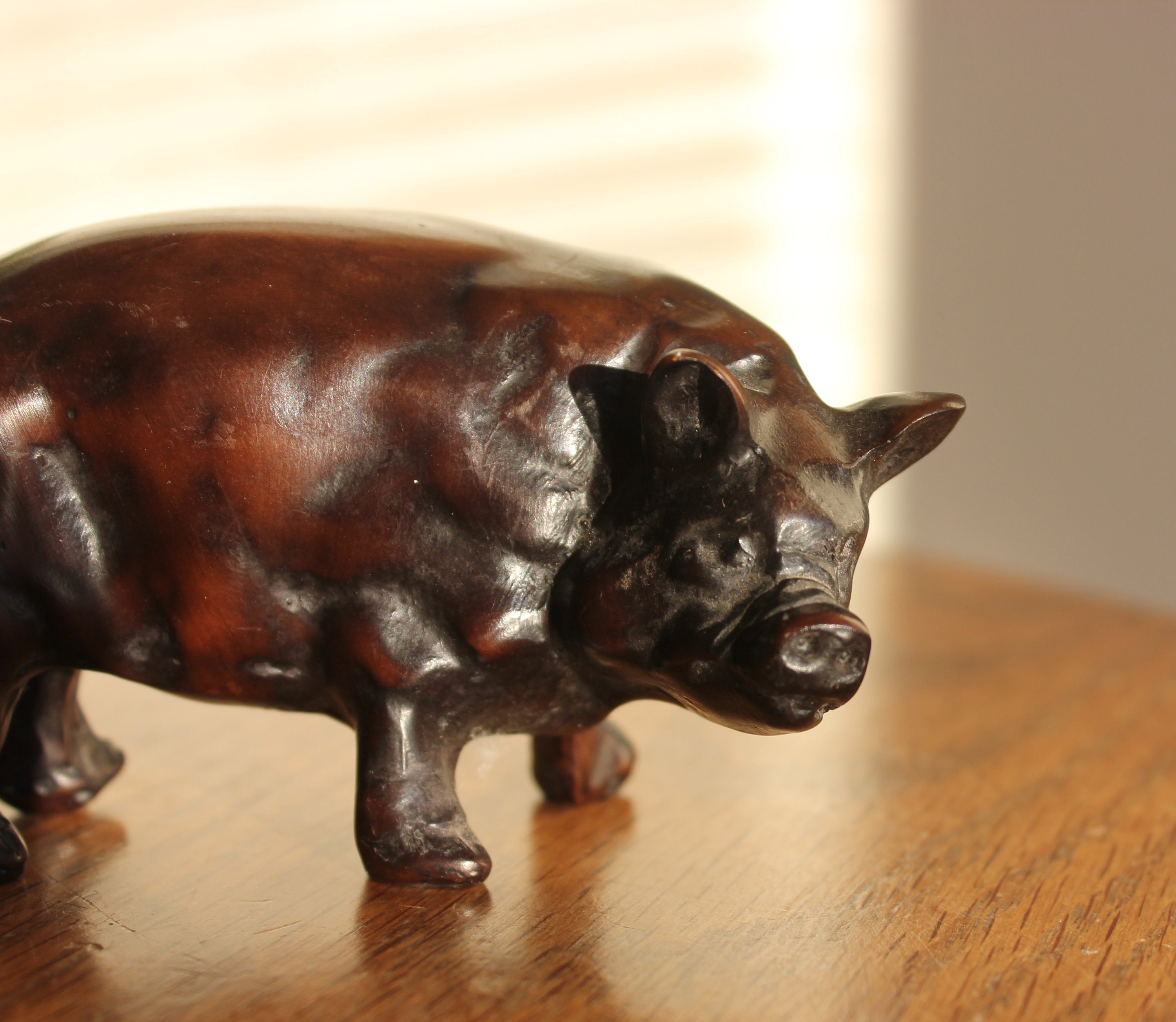 Solid Vintage Resin Pig Figurine Etsy