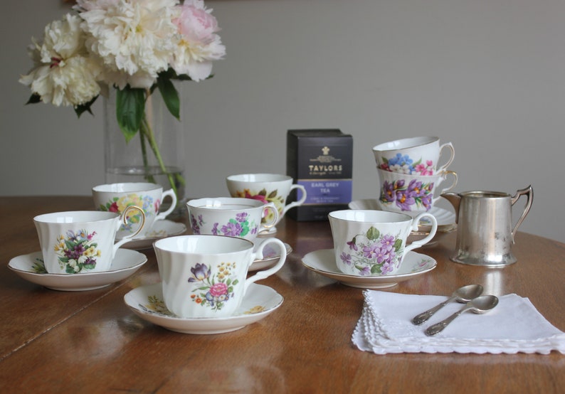 Mix and MatchMismatched Tea Cups and Saucers Vintage English Bone China