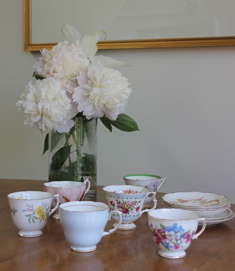 Mix and MatchMismatched Tea Cups and Saucers Vintage English Bone China
