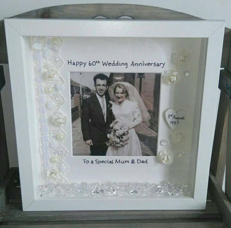 60th Wedding Anniversary Gift Frame Diamond Image 0 1