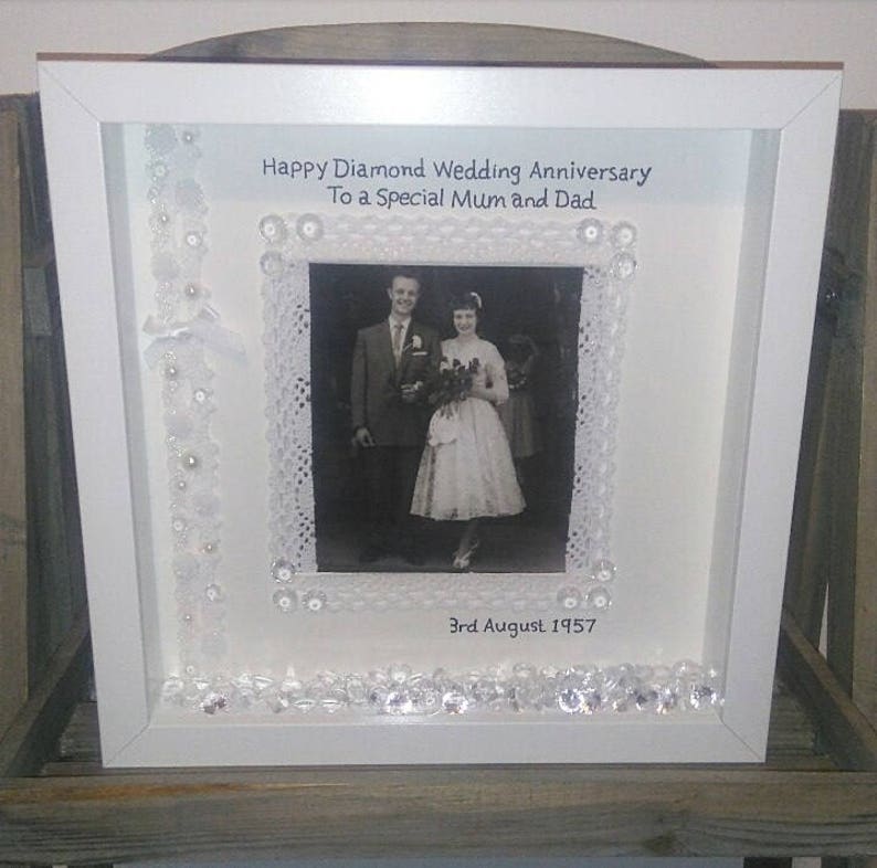 60th Wedding Anniversary Gift Frame Diamond 60 Years Married