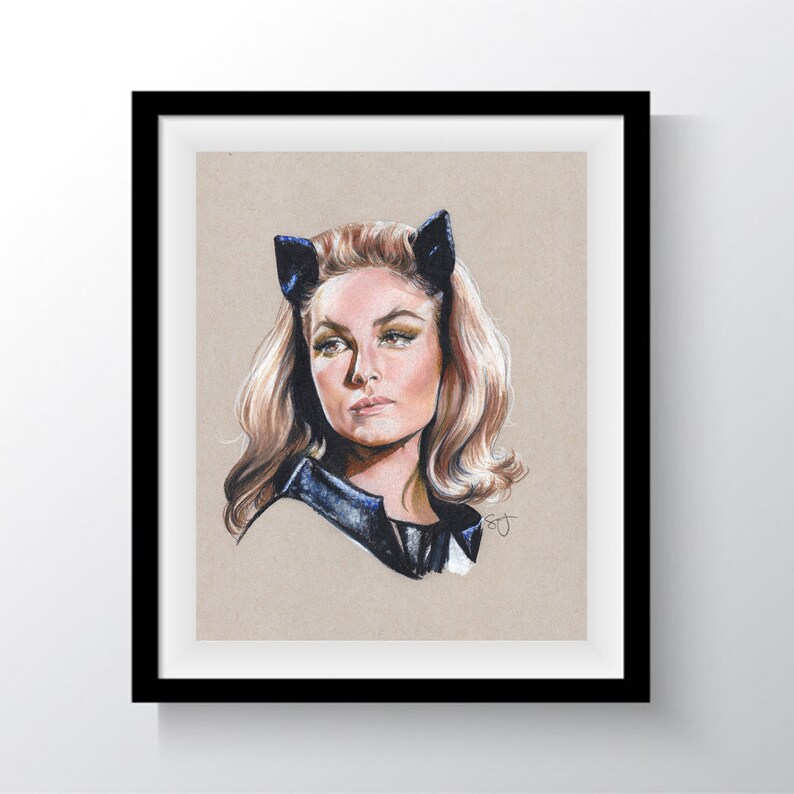 Julie Newmar Catwoman Portrait Art Print Etsy