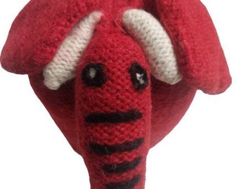 Alpaca Wool | Reindeer Hat | Red Wool Hat | Character Hat | Homespun