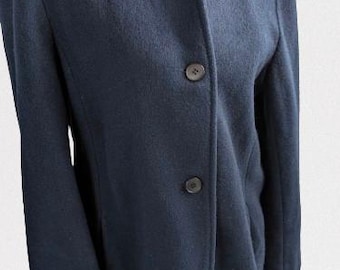 Pendleton USA Vintage Wool Solid Blue Pea Coat Blue Lined