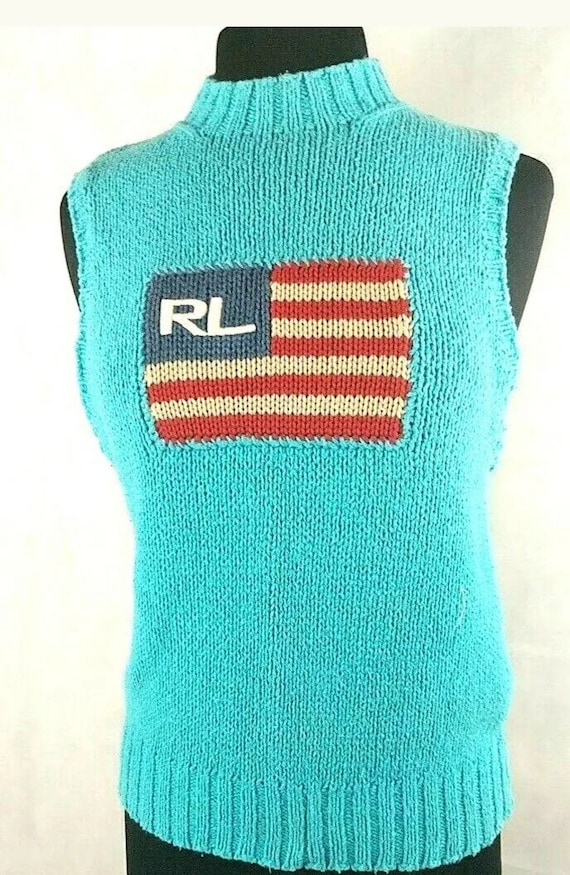 Vintage Ralph Lauren 70s Flag Sweater Vest