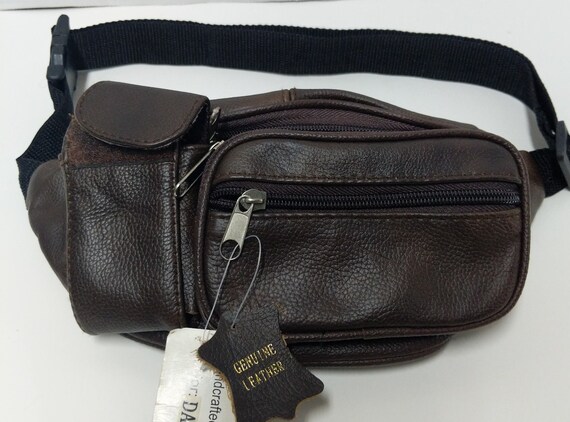 Vintage Men Work Leather Bum Waist Fanny Pack Bag