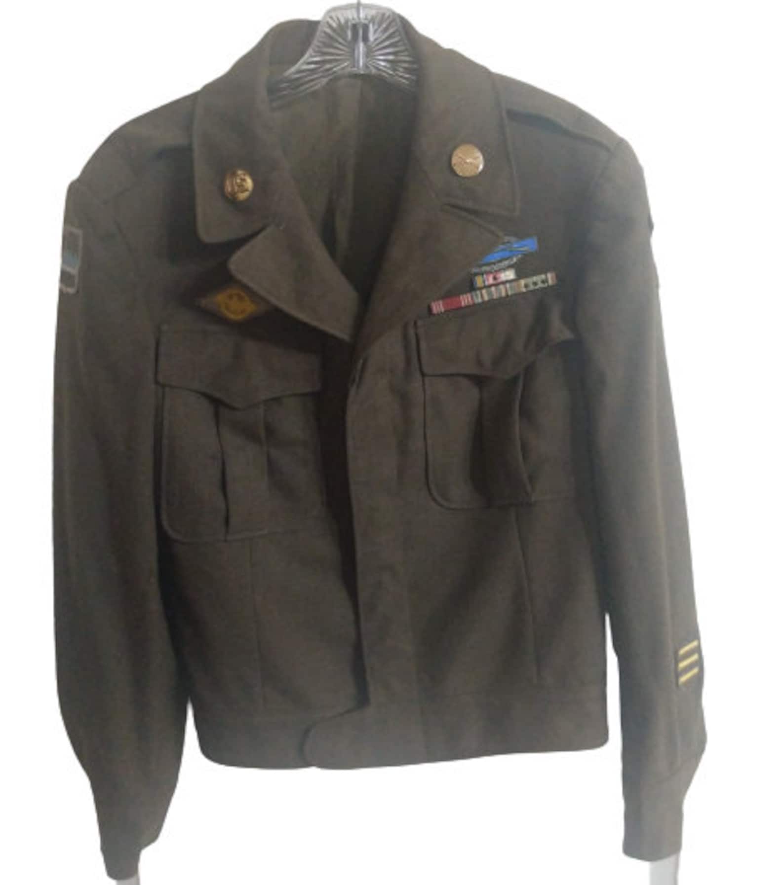 Mens 1940s,1944 WWII, US Army Officer, Ike Jacket, 40s WW2, Wool