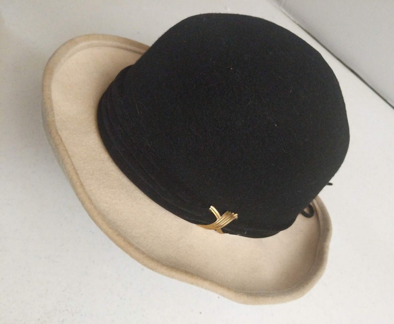 1940s Hat Women Vintage Hat Felt Hat Felt Bucket Hat Vintage Wool Hat image 4