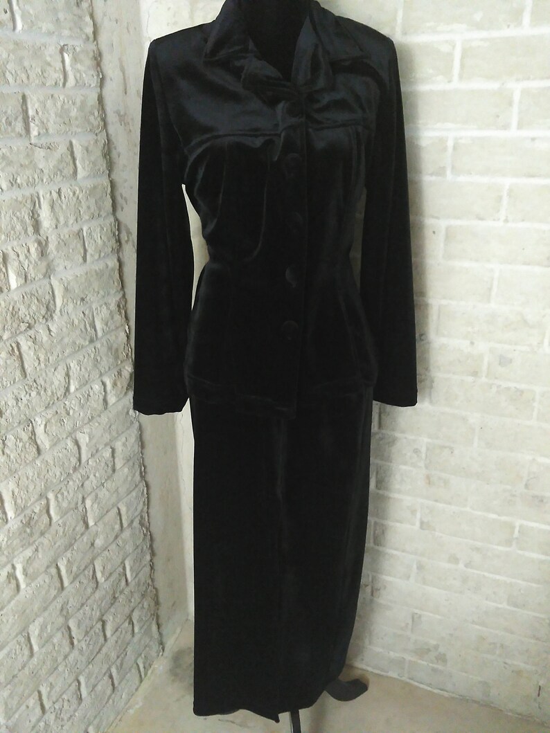 Black Velvet Suit Women's Black Velvet Velvet Suit - Etsy