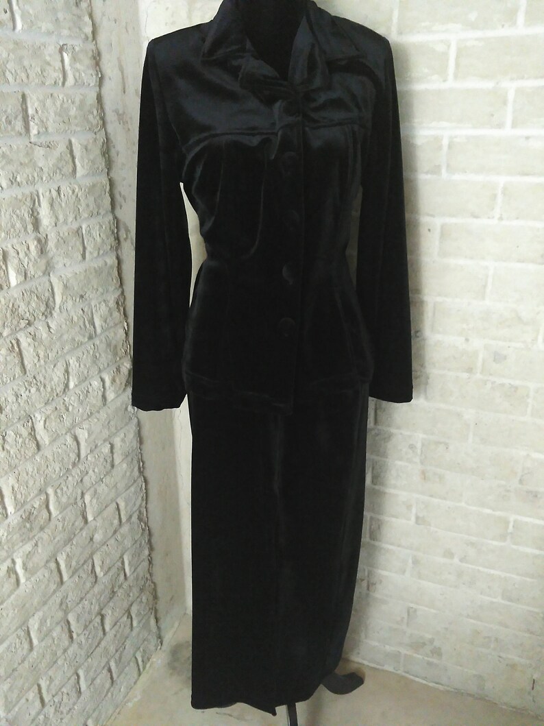 Black Velvet Suit Women's Black Velvet Velvet Suit Etsy