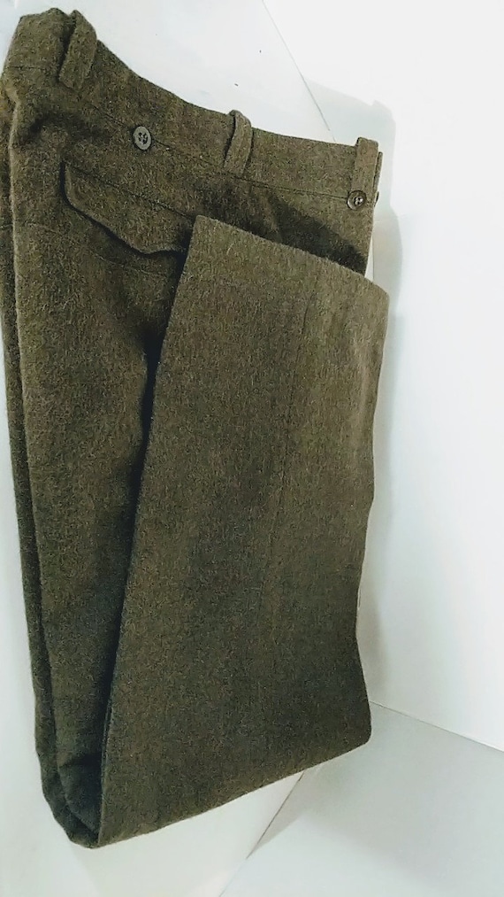 Vintage Military Pants 1950s Wool Outdoor Field Pa