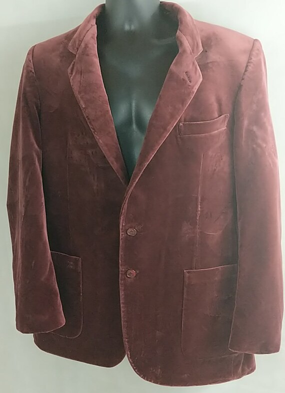 Burgandy Blazer 1970s Velvet