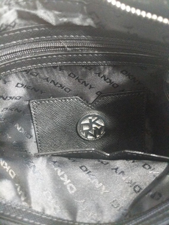 Vintage Shoulder Bag, DKNY Black, Convertible Pur… - image 5