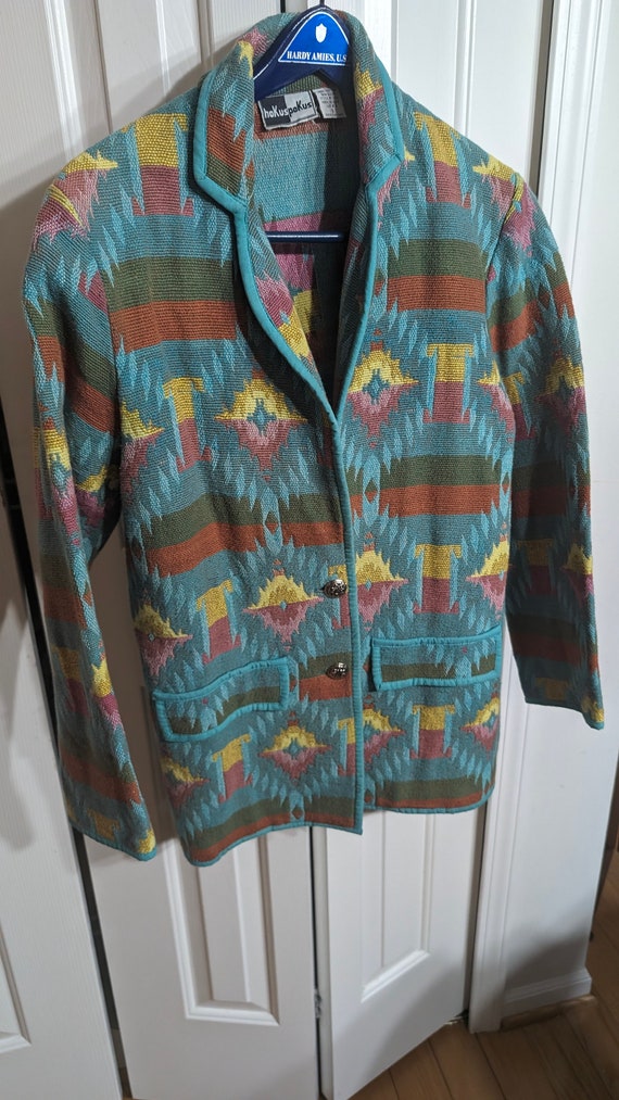 Vintage Jacket | Aztec Jacket| Blanket Coat | Tap… - image 3
