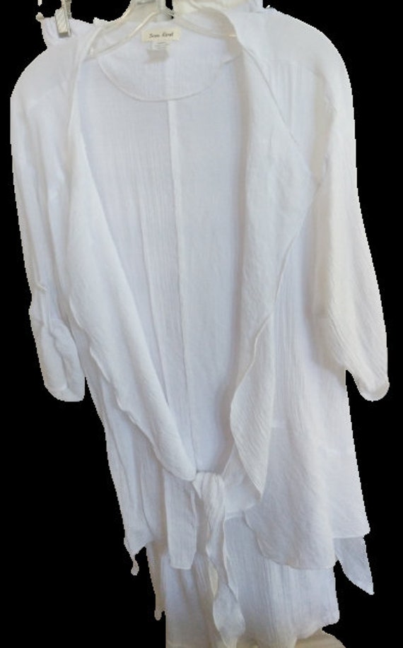Vintage Pant Suit | White Pant Set | Flowy Pant S… - image 5