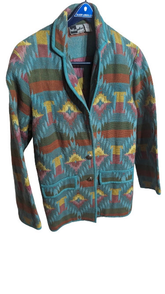 Vintage Jacket | Aztec Jacket| Blanket Coat | Tape