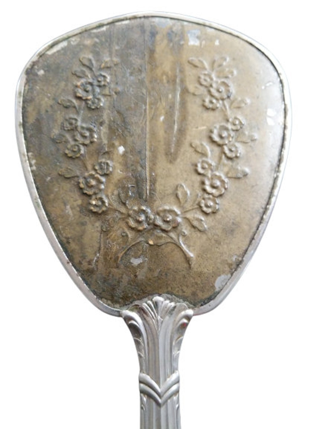Antique Hand Mirror, Old Hand Mirror, Metal Hand Mirror, Boudoir Mirror